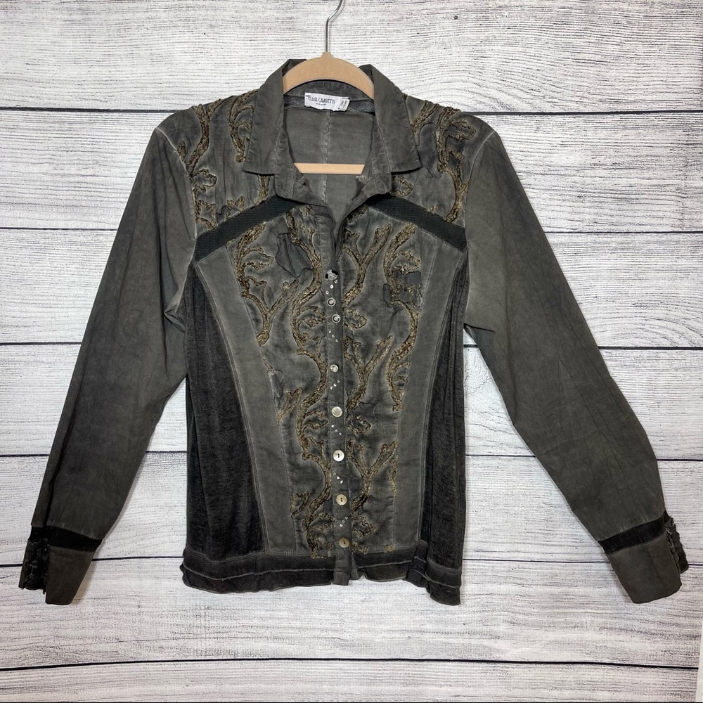 Elisa Cavaletti Club Destroyed Mixed Funky Materials Shirt Size XL
